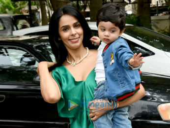 Mallika Sherawat snapped with her nephew Rasher Lambia in Yari Road