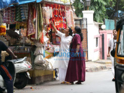 Mugdha Godse snapped while buying Rakhi in Juhu