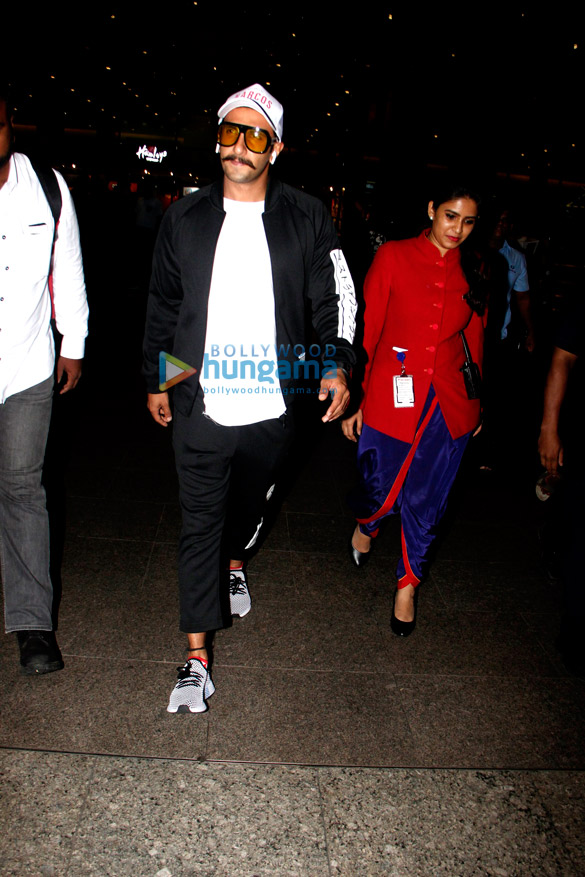 ranveer singh arjun kapoor bhumi pednekar huma qureshi and others snapped at the airport 1