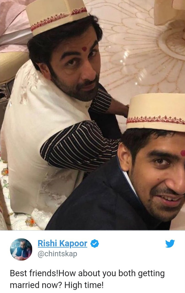 Rishi Kapoor shares a pic of the person he wants Ranbir Kapoor to get married to, and it's not Alia Bhatt! Rishi Kapoor shares a pic of the person he wants Ranbir Kapoor to get married to, and it's not Alia Bhatt!
