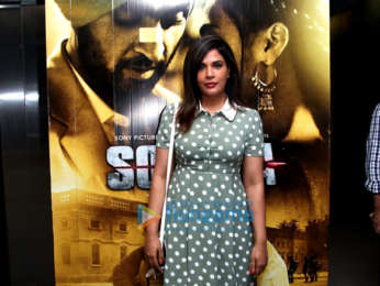 Sachin Tendulkar and Fatima Sana Shaikh snapped attending the screening of 'Soorma'