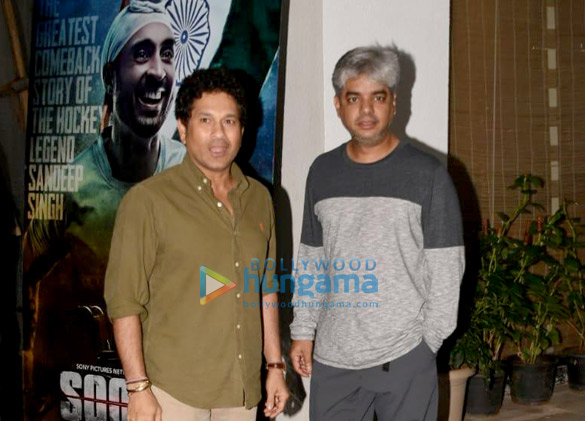 sachin tendulkar snapped attending the screening of soorma 6