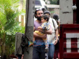 Saif Ali Khan snapped with Taimur Ali Khan in Bandra