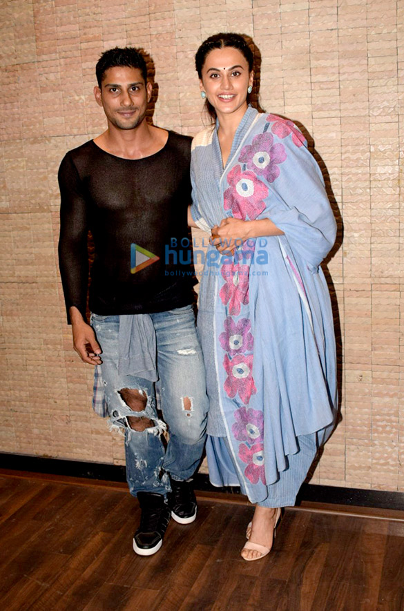 Taapsee Pannu and Prateik Babbar snapped at Mulk promotions Taapsee Pannu and Prateik Babbar snapped at Mulk promotions