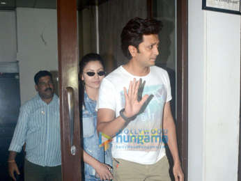 Urvashi Rautela and Ritesh Deshmukh spotted at Bastian in Bandra
