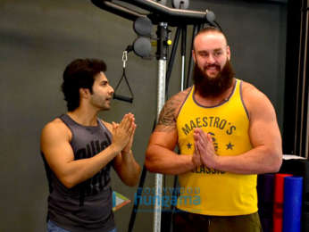 Varun Dhawan snapped with WWE star Braun Strowman
