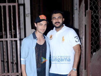 Aayush Sharma snapped at a dubbing studio in Bandra