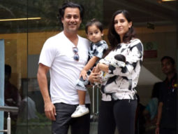 Abhishek Kapoor snapped with his wife Pragya and his new born baby boy Shamsher at Hinduja Hospital
