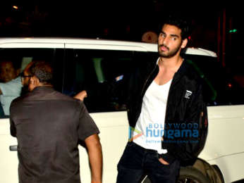 Ahaan shetty snapped with friends in Bandra