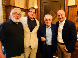 Anupam Kher meets legendary filmmaker Martin Scorsese; gifts Bhagvad Gita to Robert DeNiro at his 75th birthday celebration