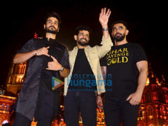 Gold cast Amit Sadh, Vineet Kumar Singh and Sunny Kaushal snapped at Chhatrapati Shivaji Maharaj Terminus for India Turns Gold event