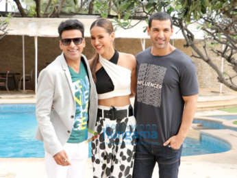 John Abraham, Aisha Sharma and Manoj Bajpayee does a photoshoot for Satyamave Jayate