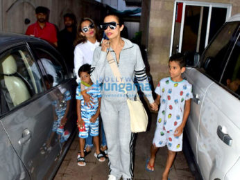 Malaika Arora and Amrita Arora snapped with their kids in Bandra