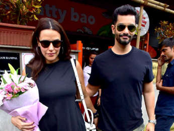 Neha Dhupia and Angad Bedi snapped after lunch at Sequel in Bandra