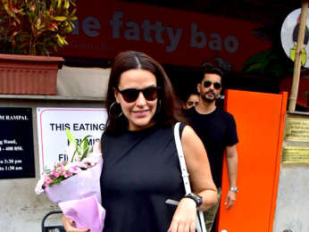 Neha Dhupia and Angad Bedi snapped after lunch at Sequel in Bandra