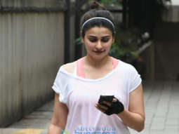 Prachi Desai snapped outside the gym