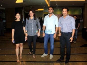 Sachin Tendulkar snapped with his family at Rang Mandir in Bandra