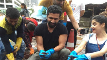 Sanju actor Vicky Kaushal fills potholes in Mumbai in an appeal for better roads
