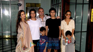 Sohail Khan, Malaika Arora and Amrita Arora snapped at Arpita Khan Sharma’s house for Rakshabandhan