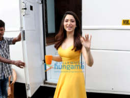 Tamannaah Bhatia snapped on location of a shoot in Filmcity