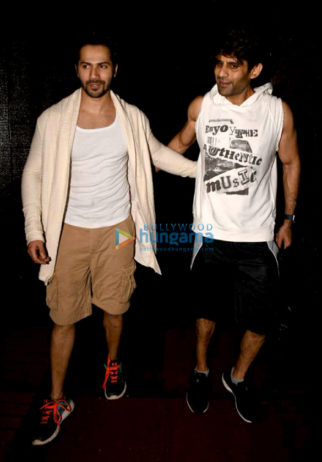 Varun Dhawan and Kapil Chopra snapped outside the gym