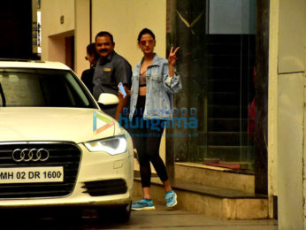Varun Dhawan and Sonal Chauhan snapped outside the gym in Bandra