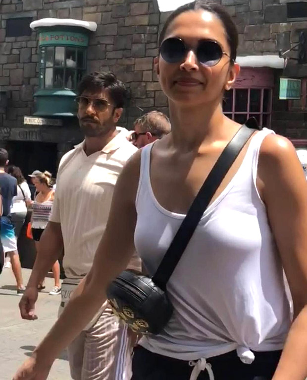 WATCH: Deepika Padukone and Ranveer Singh hold hands during their secret vacation as they visit the Wizarding World of Harry Potter