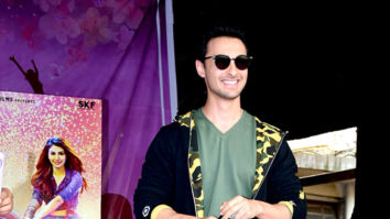 Aayush Sharma snapped promoting his film Loveratri at Ruia College