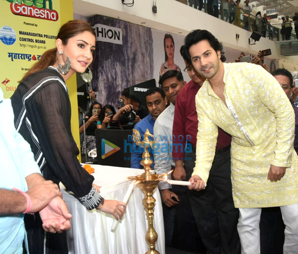 Anushka Sharma and Varun Dhawan grace the launch of Green Ganesha at Oberoi Mall