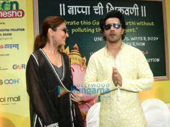 Anushka Sharma and Varun Dhawan grace the launch of Green Ganesha at Oberoi Mall