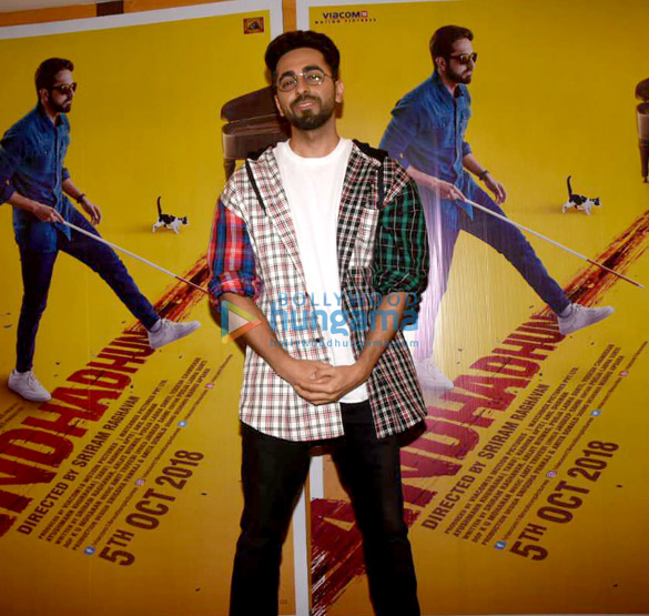 ayushmann khurrana snapped promoting his film andhadhun in andheri 3