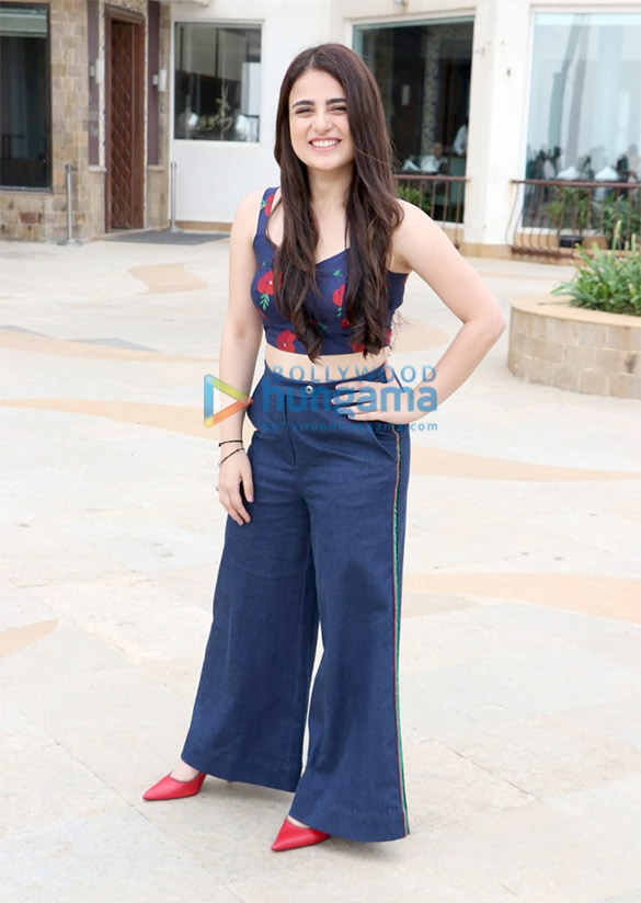 cast of film patakha snapped during media interactions at sun n sand in juhu 3