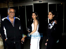 Janhvi Kapoor, Boney Kapoor and Khushi Kapoor snapped at the airport
