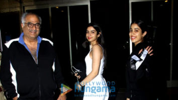 Janhvi Kapoor, Boney Kapoor and Khushi Kapoor snapped at the airport