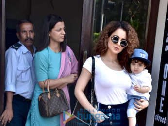 Kangana Ranaut snapped with her family at Bastian