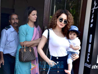 Kangana Ranaut snapped with her family at Bastian