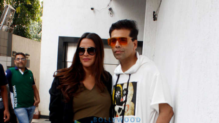 SPOTTED:Neha Dhupia & Karan Johar before the recording of NoFilterNeha Season 3