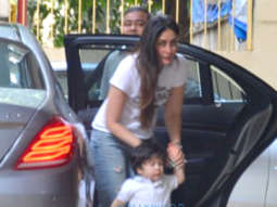 Kareena Kapoor Khan and Taimur Ali Khan snapped at Karisma Kapoor’s residence
