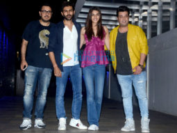 Kartik Aaryan, Dinesh Vijan, Kriti Sanon & Varun Sharma spotted at Hakkasan