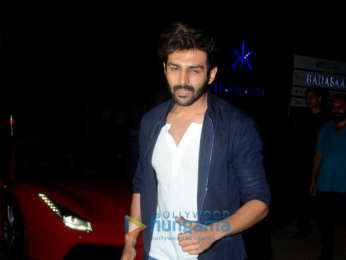Kartik Aaryan, Dinesh Vijan, Kriti Sanon & Varun Sharma spotted at Hakkasan