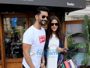 Neha Dhupia and Angad Bedi spotted at Sequel cafe in Bandra
