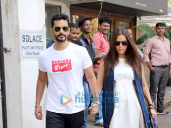 Neha Dhupia and Angad Bedi spotted at Sequel cafe in Bandra