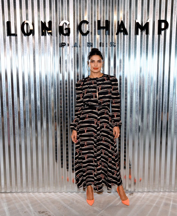 Priyanka Chopra in Long Champ at NYFW 2018