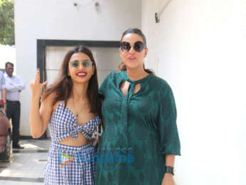 Radhika Apte and Neha Dhupia snapped on sets of the show #NoFilterNeha Season 3