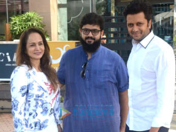 Riteish Deshmukh, Smita Thackeray and her son snapped at BKC
