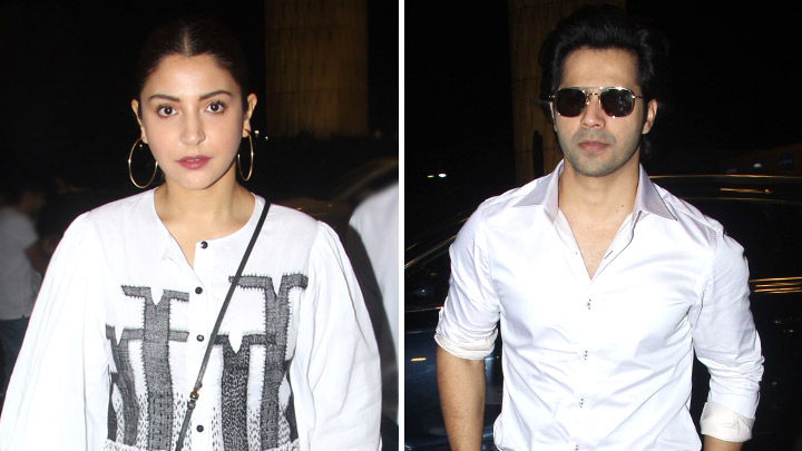 SPOTTED: Anushka Sharma & Varun Dhawan at airport on their way to Lucknow