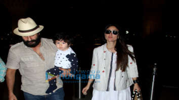 Saif Ali Khan, Kareena Kapoor Khan and Taimur Ali Khan snapped at the airport last night