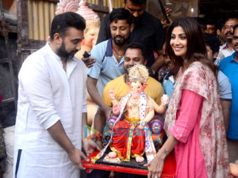 Shilpa Shetty, Raj Kundra and Remo D'souza bring Ganpati at their residence