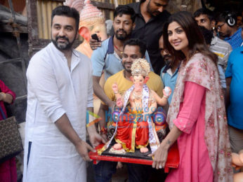 Shilpa Shetty, Raj Kundra and Remo D'souza bring Ganpati at their residence