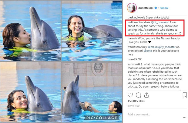 South actress Trisha Krishnan gets trolled over sharing pictures with Dolphin during her Dubai vacation 